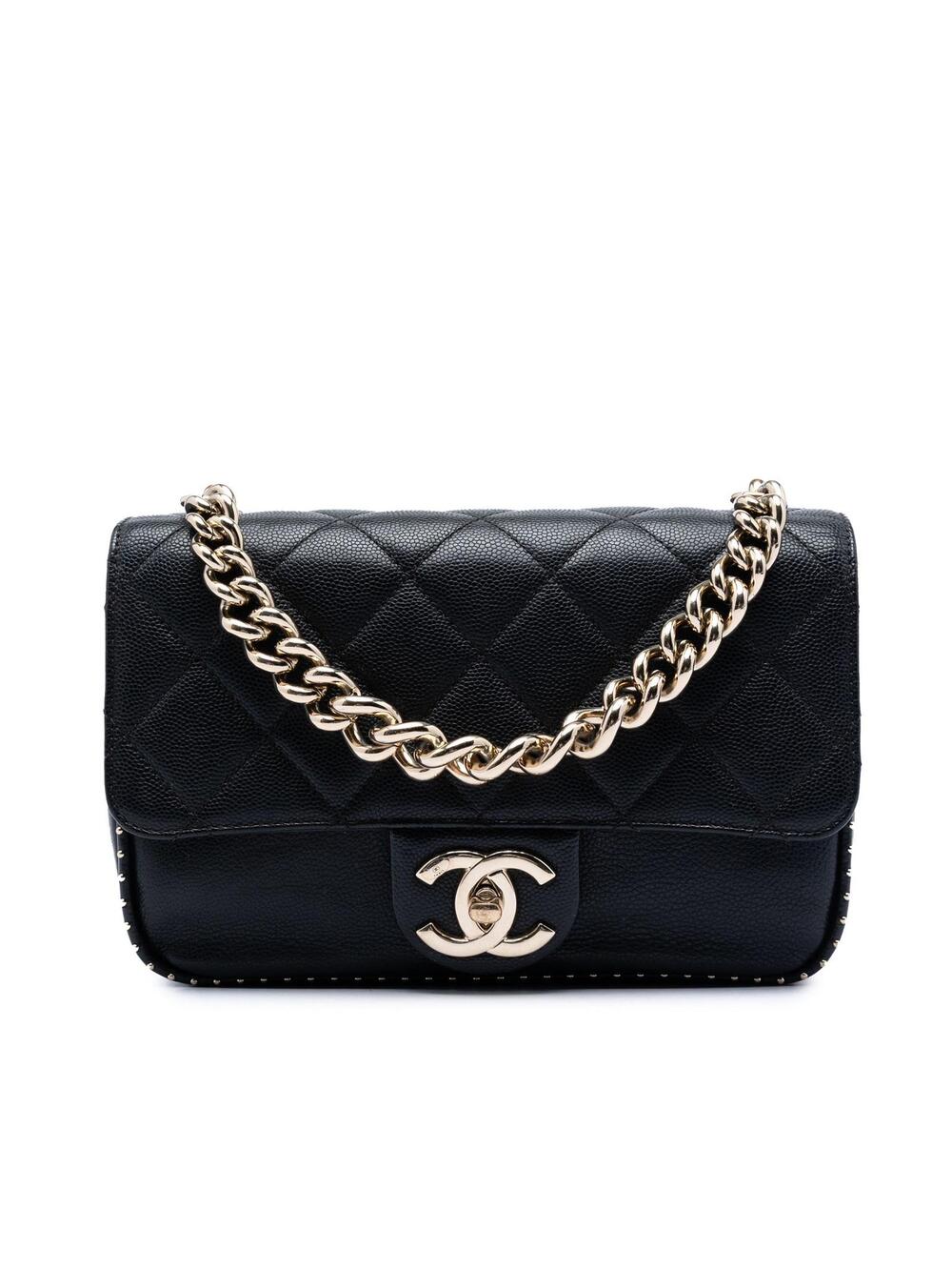 Chanel Small Cc Quilted Caviar Studded #290397C33B